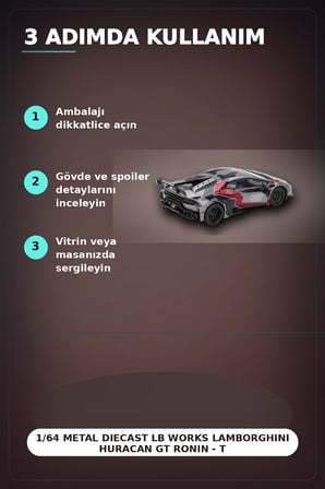 1/64 Metal Diecast LB Works Lamborghini Huracan GT Ronin - Tekli Koleksiyonluk Model Araba BX-313399