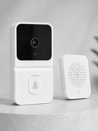 HD Kameralı Beyaz Görüntülü Kapı Zili Çift Yönlü Sesli Wi-Fi Akıllı Kapı Zili