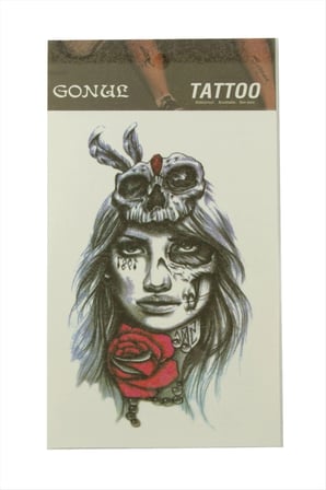 Gül Kuru Kafa Tattoo Dövme Sticker