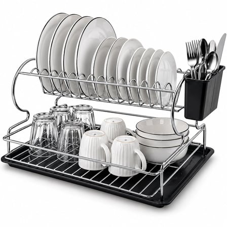 Krom - Metal 2 Katlı Tabaklık - Bulaşıklık Bx40