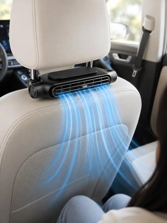 Otomobil Koltuk Başlığı Fanı Güçlü Turbo Hava Akışı Sunan Araç İçi Soğutucu