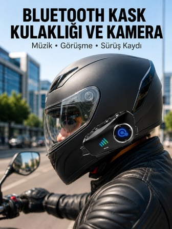 Q28 Kameralı Motosiklet Kask Kulaklık Bluetooth 5.3 Su Geçirmez 1080P HD Yeni Nesil