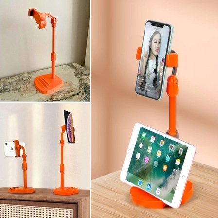 Masa Üstü Tablet Ve Telefon Tutucu Plastik Aparat Turuncu Telefon Standı Bx40