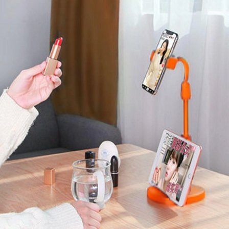 Masa Üstü Tablet Ve Telefon Tutucu Plastik Aparat Turuncu Telefon Standı Bx40