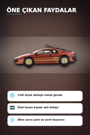 Blister Paketli 1/64 Ölçek Lotus Esprit Turbo Diecast Model Araba - For Your Eyes Only BX-313362