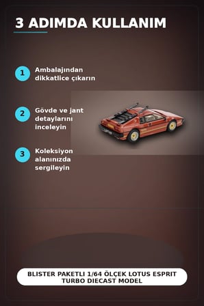 Blister Paketli 1/64 Ölçek Lotus Esprit Turbo Diecast Model Araba - For Your Eyes Only BX-313362