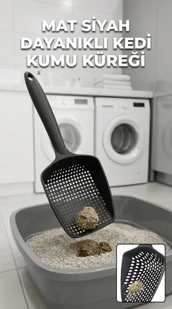 Küçük Delikli İnce Taneli Kedi Kumu Küreği – Dayanıklı, Ergonomik, Hijyenik Temizlik Küreği