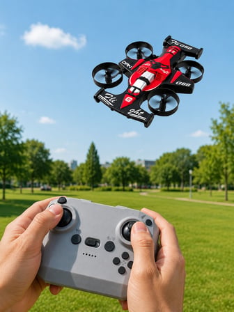 Uçan Araba Drone 4 Korumalı Pervaneli 360° Akrobatik Hareket Uzaktan Kumandalı