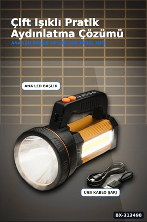 Çok Modlu 800W Acil Durum El Feneri - 800m Menzilli - Kamp Ve Doğa Aktiviteleri İçin BX-313498