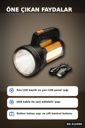 Çok Modlu 800W Acil Durum El Feneri - 800m Menzilli - Kamp Ve Doğa Aktiviteleri İçin BX-313498