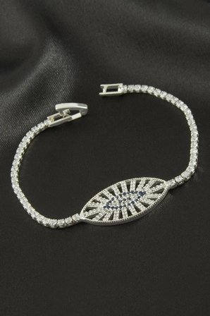Oval Zirkon Taşlı Çocuk Bileklik 16 cm