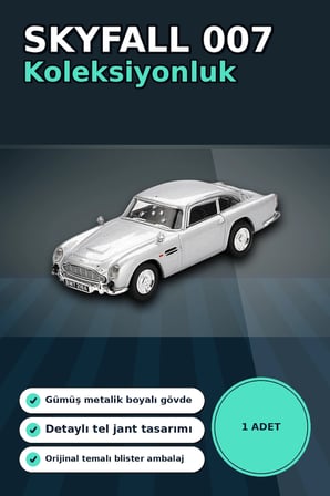 Diecast 1/64 Aston Martin DB5 Skyfall Filmi Model Araba - Koleksiyonluk Blister Paket BX-313406