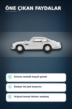 Diecast 1/64 Aston Martin DB5 Skyfall Filmi Model Araba - Koleksiyonluk Blister Paket BX-313406