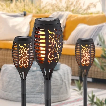 12 Ledli Alevli Solar Bahçe Aydınlatma  Bx40