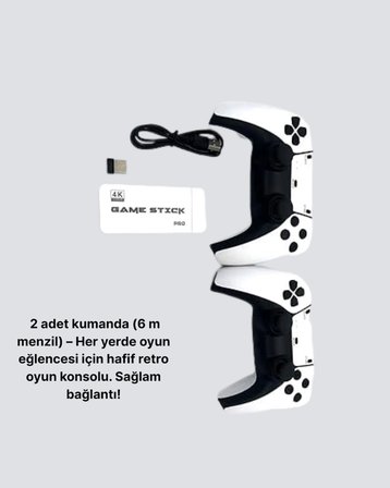 20.000 Yüklü Oyunlu Kablosuz Retro Oyun Konsolu 4K Destekli