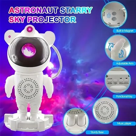 Akıllı Astronot Projeksiyon Gece Aydınlatma &amp;amp; Bluetooth Hoparlör Bx40