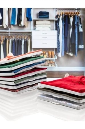 Katlanabilir Plastik Tişört Düzenleyici Aparat - 1 Adet, Dolap İçi Organizer BX-313490