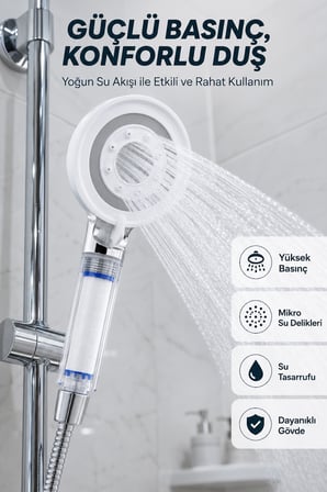 Su Tasarruflu Filtreli Duş Başlığı Yüksek Basınçlı Modern Duş Başlığı