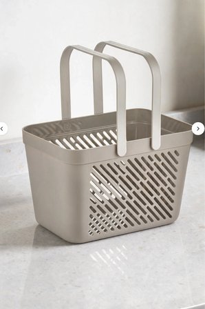 12'li Gri Çok Amaçlı Kulplu Sepet Mutfak Banyo Organizer Ekonomik Set