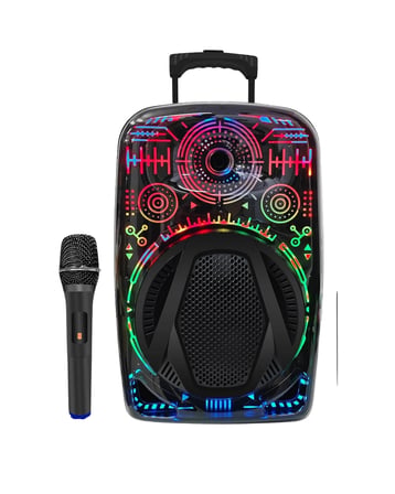 Taşınabilir Bluetooth Speaker Mikrofonlu RGB Işıklı Karaoke Ses Sistemi