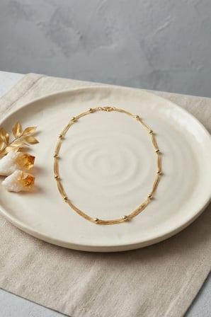CM Top Zincirli Gold Renk 50 cm Kadın Kolye