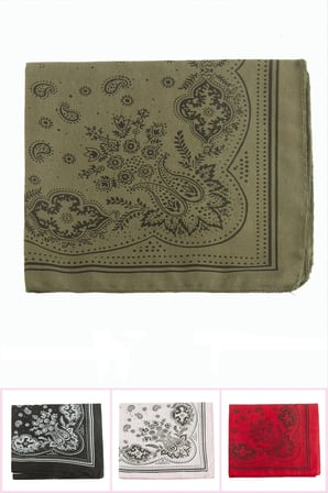 Çiçek Desenli Keten Bandana 50*50