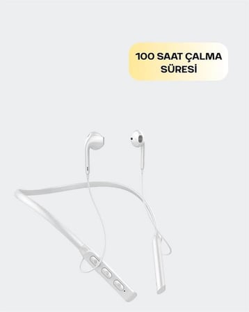 Uzun Pil Ömürlü Kablosuz Kulaklık – Boyun Askılı, 100 Saat Kullanım