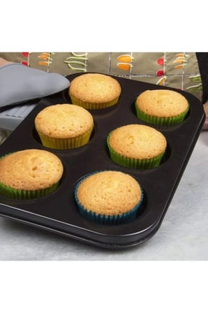 Mini Çocuklar İçin Cupcake Fırın Kalıbı 6 Büyük Bölmeli Muffin Kek Kalıbı