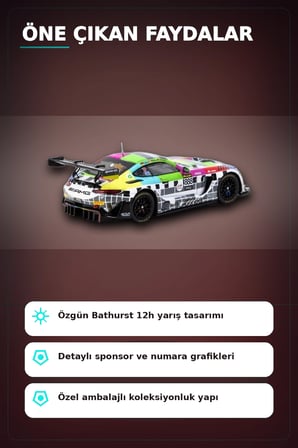 1/64 Diecast Mercedes-AMG GT3 Yarış Arabası - 2025 Bathurst 12h GruppeM Racing 3 Pilot BX-313343