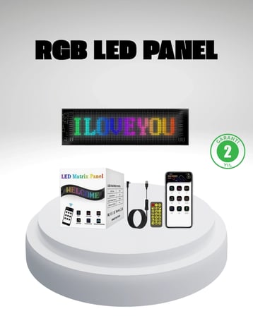 RGB LED Panel – Mobil Uyumlu, Yazı ve GIF Destekli, USB Bağlantılı Dekoratif Ekran