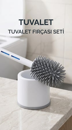 Silikon Deterjan Hazneli Esnek Tuvalet Fırçası Banyo Temizlik Ürünü