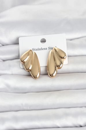 316L Çelik Gold Renk Vintage Kadın Küpe