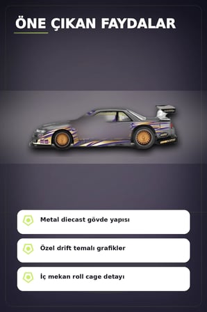 Metal Diecast 1/64 Olcek Nissan Silvia S13-R Drift Arabasi - Kaido House Koleksiyon Modeli BX-313398