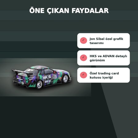 Jon Sibal Tasarımı 1/64 Ölçekli Nissan Skyline R32 Widebody HKS Setli Model Araba - Eco Lounge