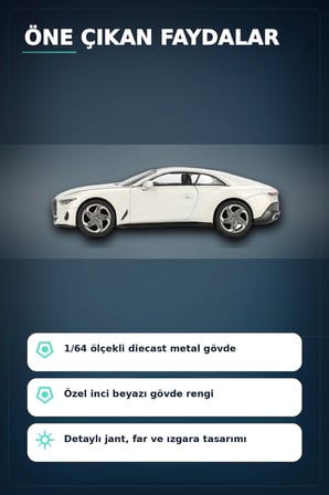1/64 Ölçekli Metal Diecast Model Bentley Batur Bonneville Pearl Araba Koleksiyon BX-313379