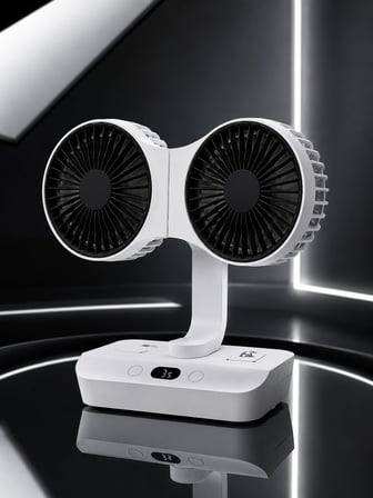 Marsilyan Çift Başlıklı Vantilatör Beyaz 280 W USB