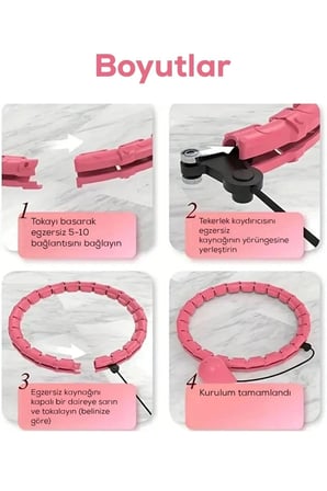 Ayarlanabilir Akıllı Hula Hoop Bel İnceletme Egzersiz Çemberi Kırmızı 24 Parça Fitness