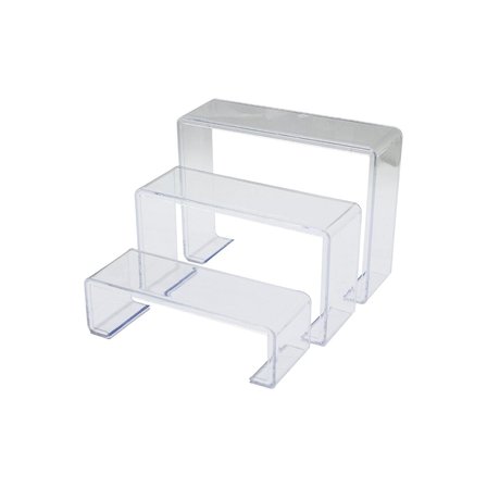 Poşetli 3 Boy Merdiven Teşhir Ayak Yükseklik: 6-11.5-16.5cm Derinlik: 6.5cm En: 19.5-20.5-21.5cm Bx40