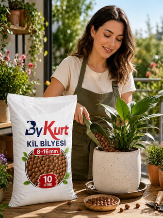Kil Bilyesi 10 Litre 8-16 mm Doğal Drenaj Taşı Saksı Bitkileri, Bahçe, Orkide ve Hidroponik Kullanım