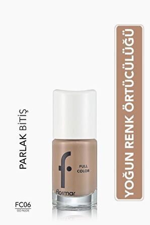 Flormar Yoğun Pigmentli Parlak Oje- Full Color Nail Enamel- Fc06 Go Nude -8690604310425