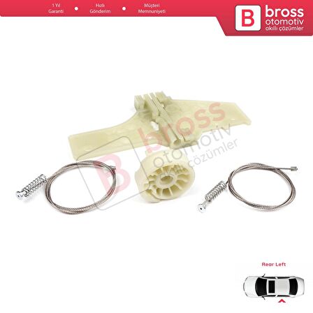 Peugeot 207 WA WC WK SW 2006–2015 5-Kapı 9223A3 İçin Elektrikli Arka Sol Cam Kriko Tamir Seti