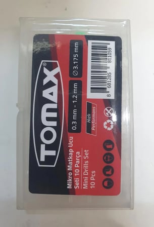 Mikro Matkapucu Seti 10 parça (0.3mm-1.2mm)
