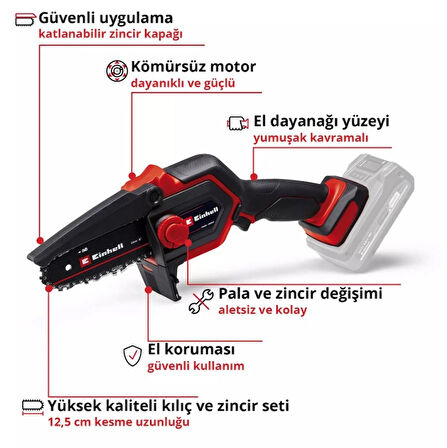 Einhell GE-PS 18/15 Li Bag Kit, Akülü Dal Budama Testeresi - 4600043