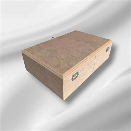 Ham Ahşap boyanabilir 6 bölmeli saat-takı-aksesuar-dekoratif çok amaçlı organizer kutu