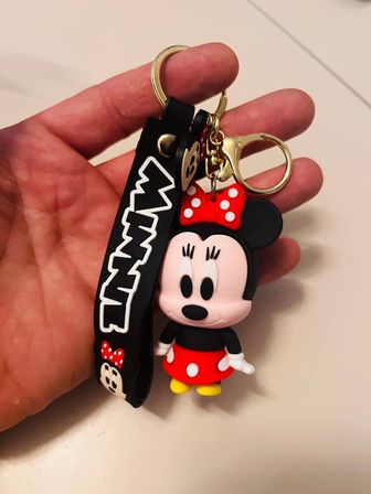 Mickey & Minnie Mouse 3D Silikon Anahtarlık – İkili Karakter Çanta & Araba Süsü
