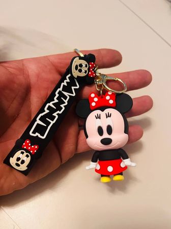 Mickey & Minnie Mouse 3D Silikon Anahtarlık – İkili Karakter Çanta & Araba Süsü