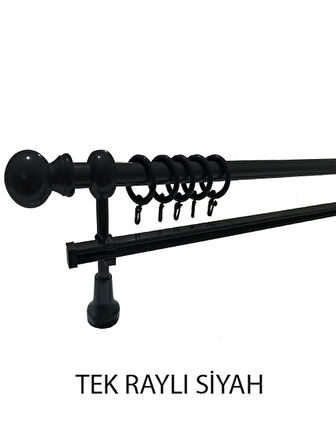 KLASİK AHŞAP RUSTİK PERDE ASKISI TEK RAYLI 28 MM