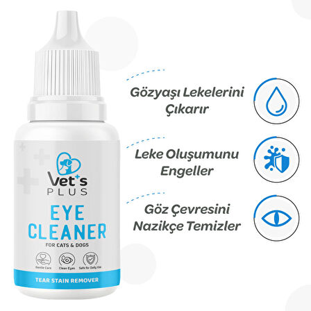 Vet's Plus Kedi ve Köpekler için Gözyaşı Lekesi Temizleme Solüsyonu 50ml