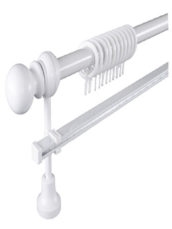 KLASİK AHŞAP RUSTİK PERDE ASKISI TEK RAYLI 28 MM