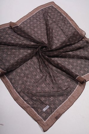 Mismara Desenli Bambu Kraş Şal Yeşil 70x180 cm Pamuk Polyester Viskon